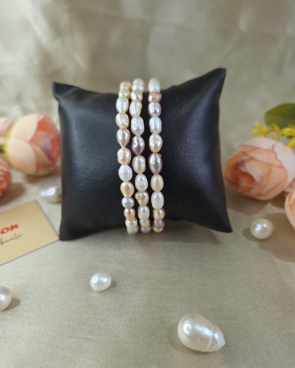 Multi Color triple line Fresh Water Pearl Bracelet