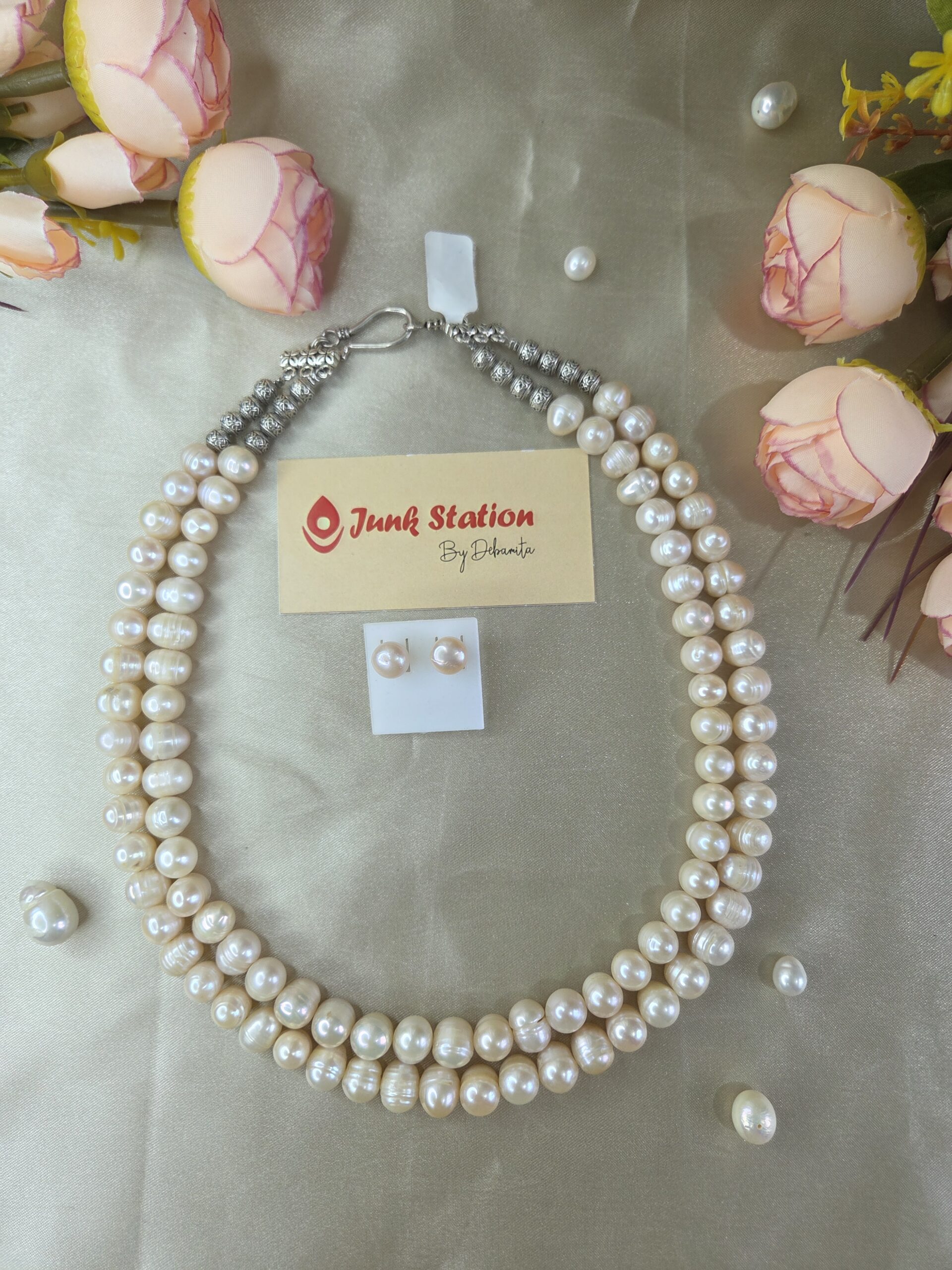 Double lines of Fresh Water Pearl Neckpiece - Image 4