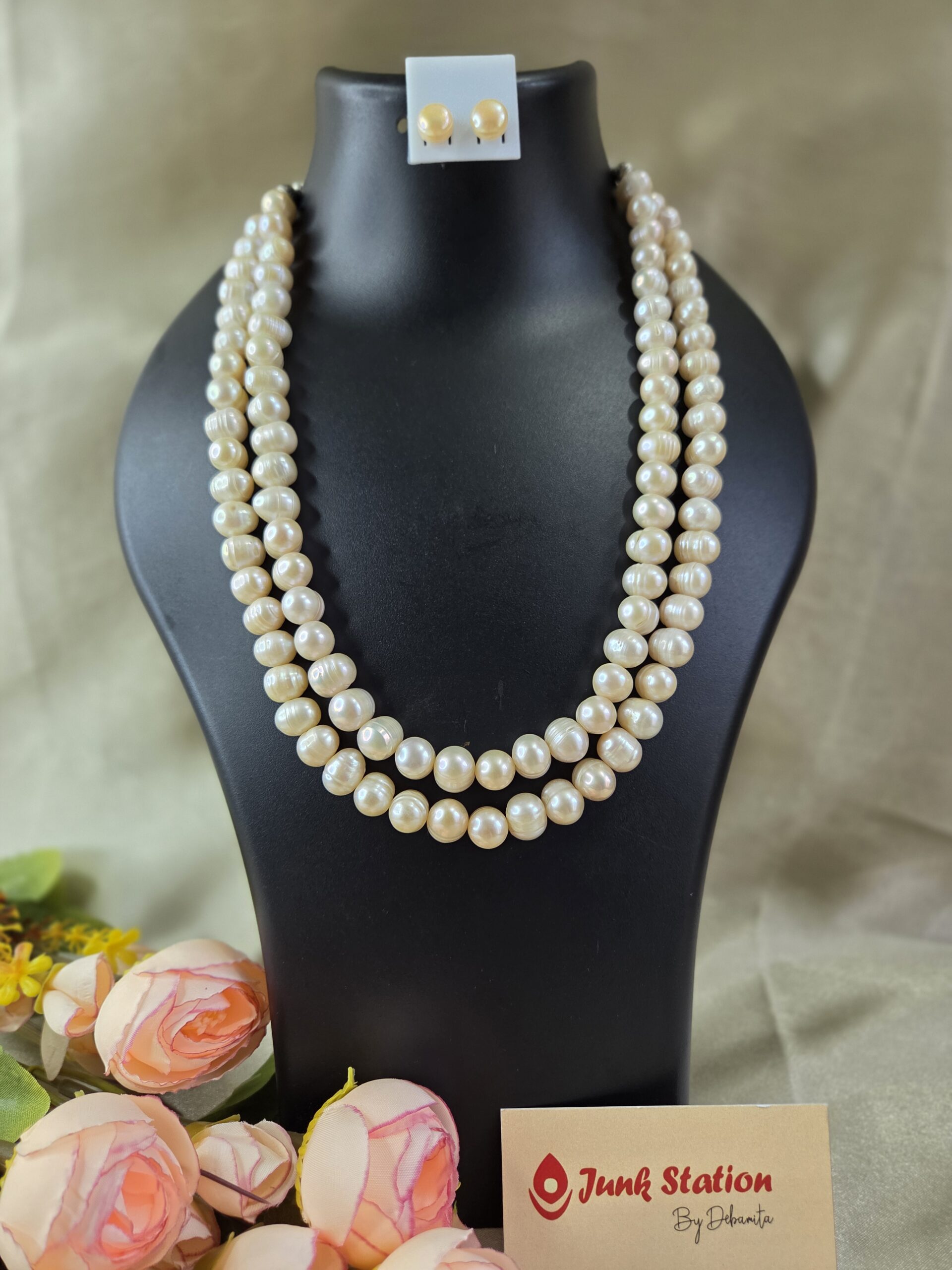 Double lines of Fresh Water Pearl Neckpiece - Image 2